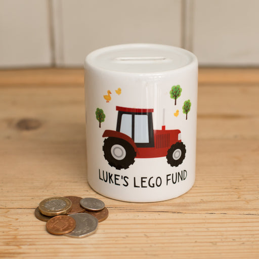 Children's Personalised Tractor Money Box