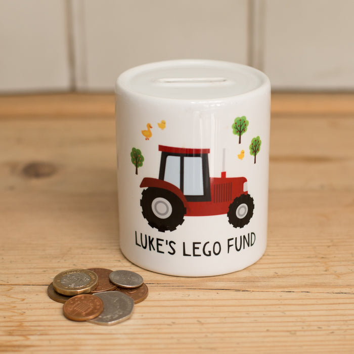 Children's Personalised Tractor Money Box