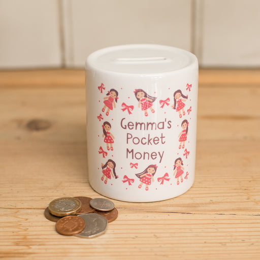 Children's Personalised Rag Doll Money Box