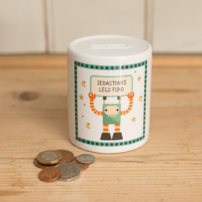 Children's Personalised Robot Money Box
