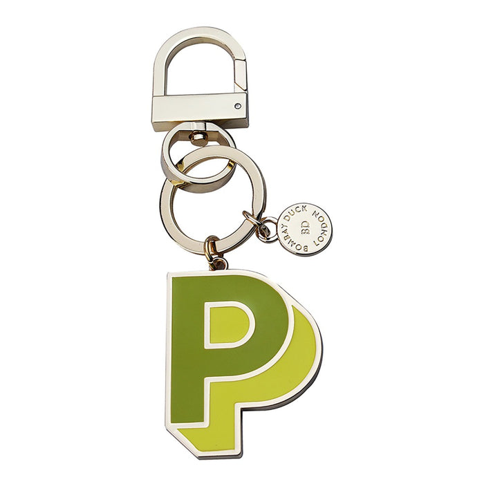 Letterpop Enamel Keyring P Green