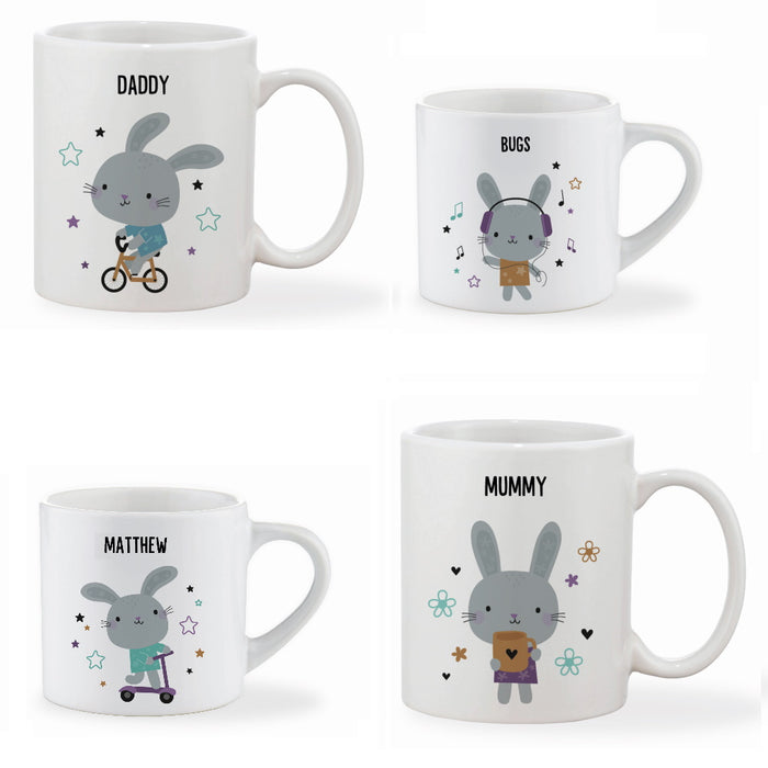 Personalised Bunny Family Mugs