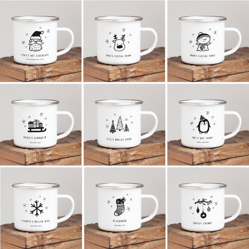 Personalised Christmas Enamel Mug