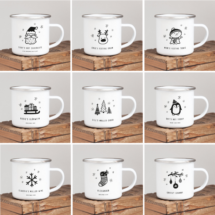 Personalised Christmas Enamel Mug