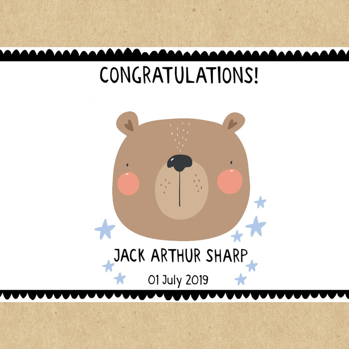 Baby Boy Bear Personalised Gift Box