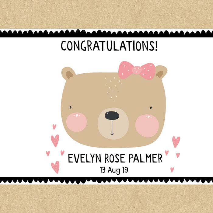 Baby Girl Bear Personalised Gift Box