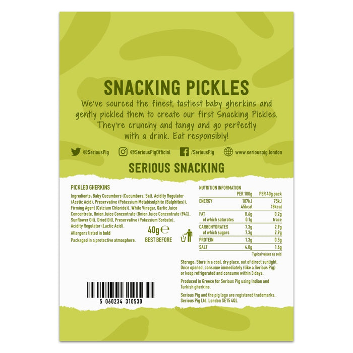 Serious Pig Snacking Pickles Baby Gherkins