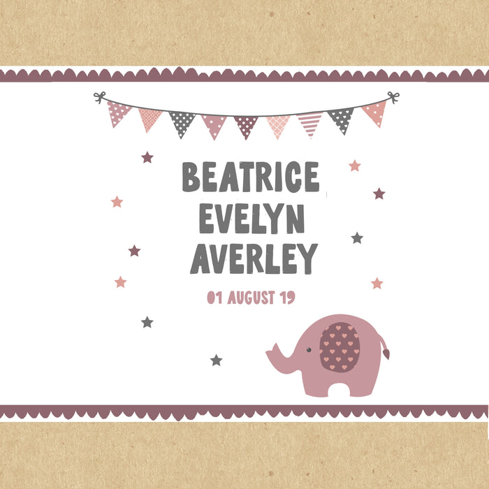 Pink Elephant Personalised Gift Box