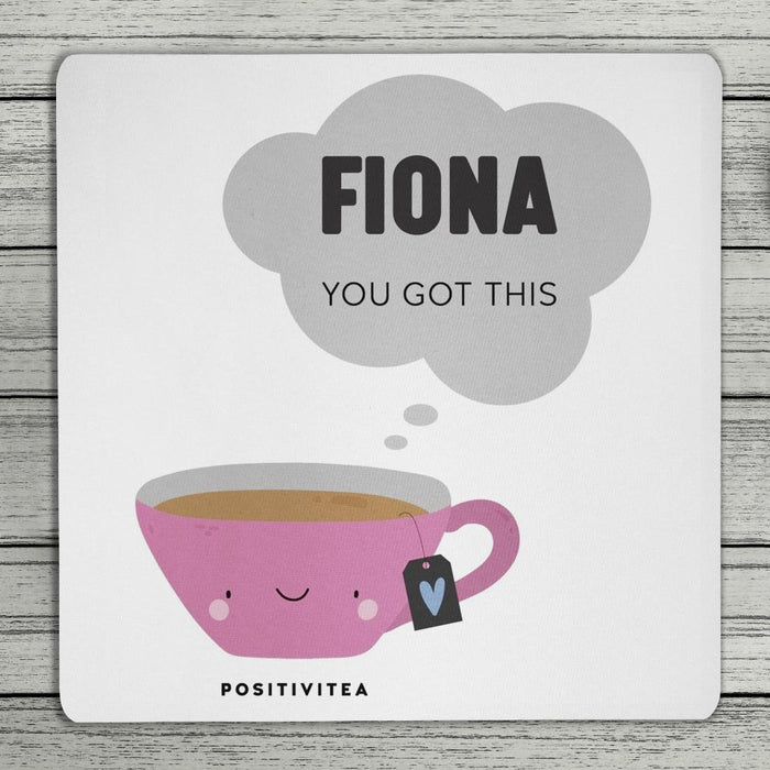 Positivitea Personalised Name Coaster (Blue Or Pink)