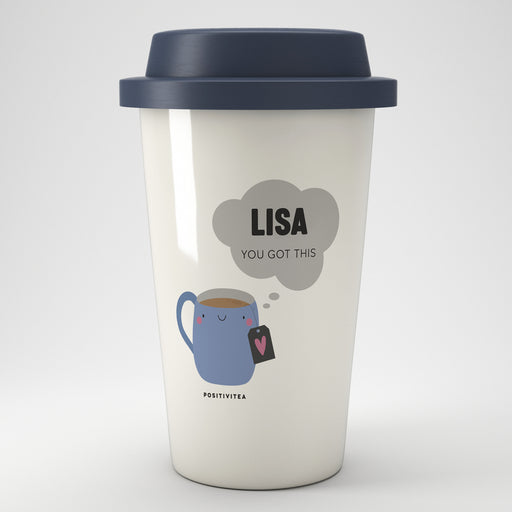 Personalised Positivitea Eco Travel Mug