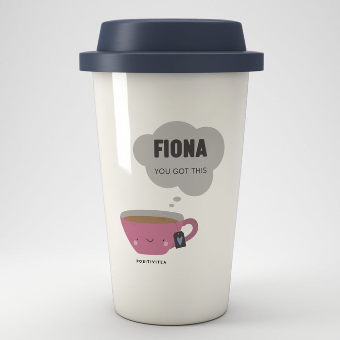 Personalised Positivitea Eco Travel Mug