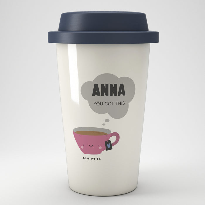 Personalised Positivitea Eco Travel Mug