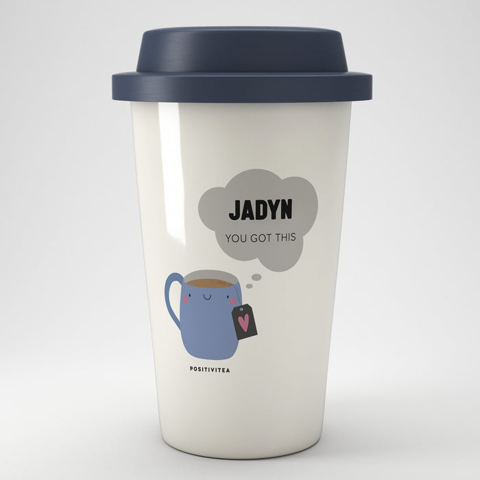 Personalised Positivitea Eco Travel Mug