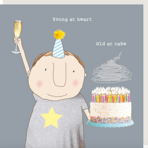 Rosie Made A Thing 'Young at heart, Old at cake' Card for boys