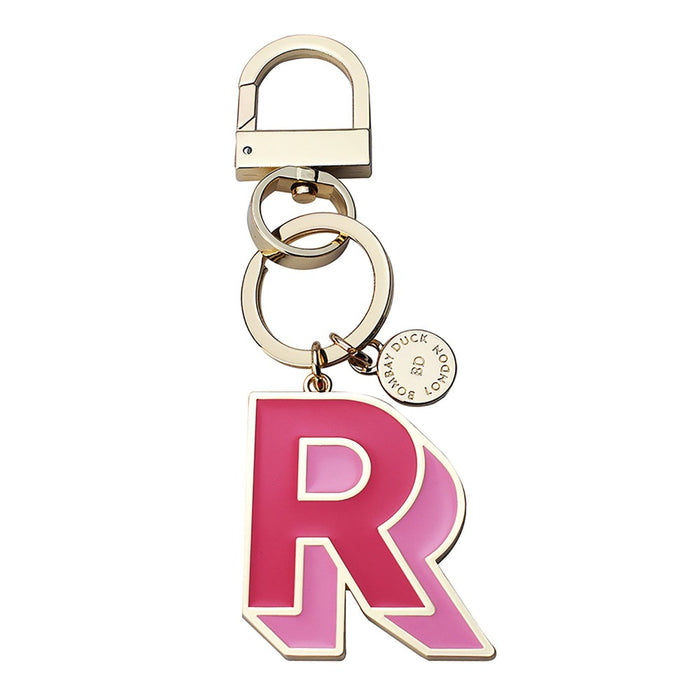 Letterpop Enamel Keyring R Pink