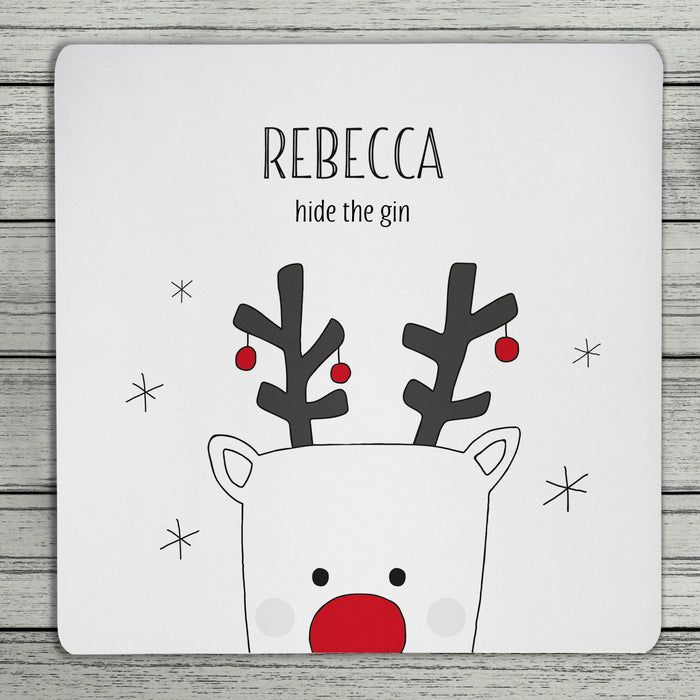 Personalised Rudolph Reindeer Coaster