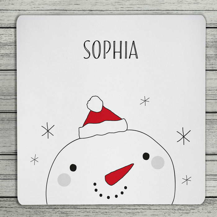 Personalised Snowman Coaster