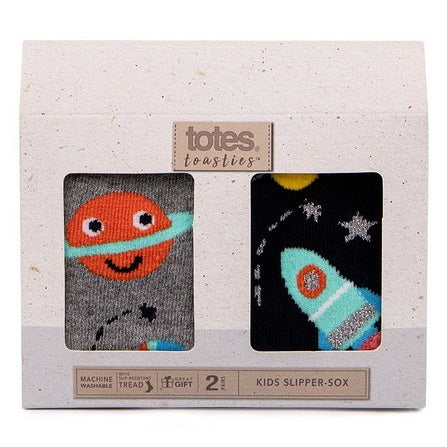 Totes Toddler's Original Slipper Socks - Space