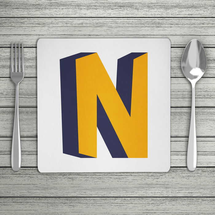 Bright 3D Personalised Initial Placemat (Mix & Match Colours)