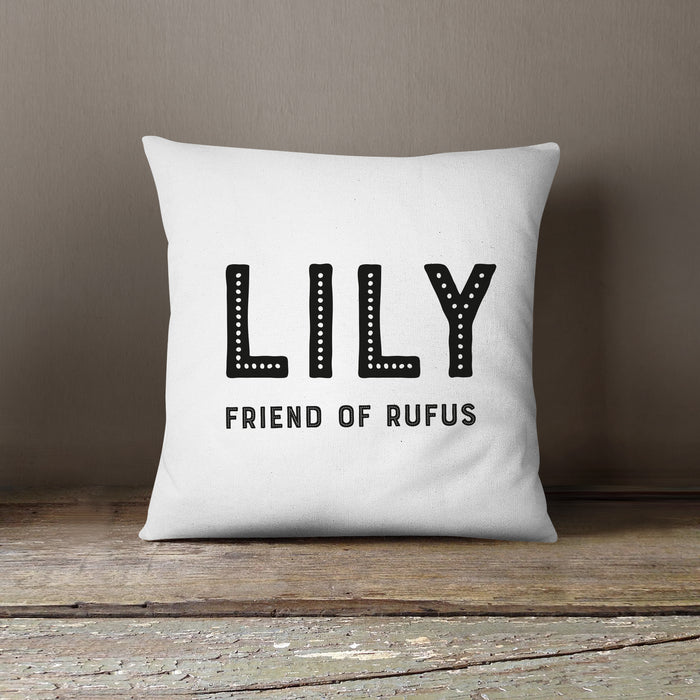 Personalised Name Cushion | Blue, Pink, Grey Or Black