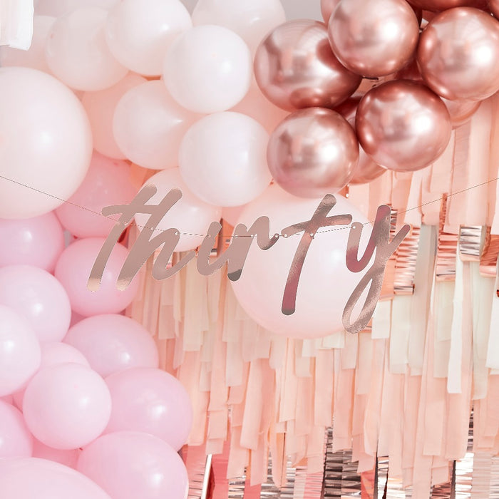 Thirty Rose Gold Bunting