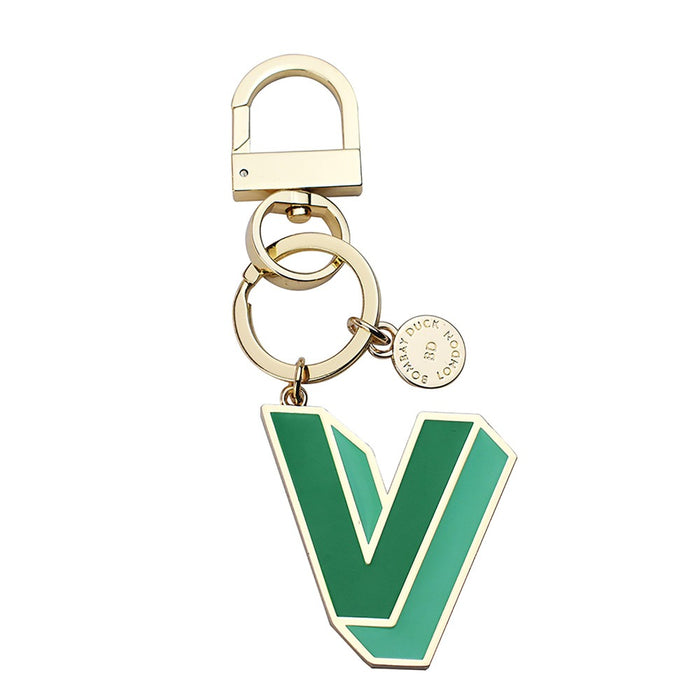 Letterpop Enamel Keyring V Green