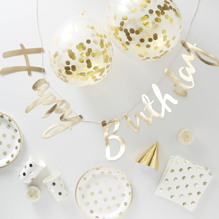 Gold Birthday Bunting Happy Birthday | 18 | 21 | 30 | 40