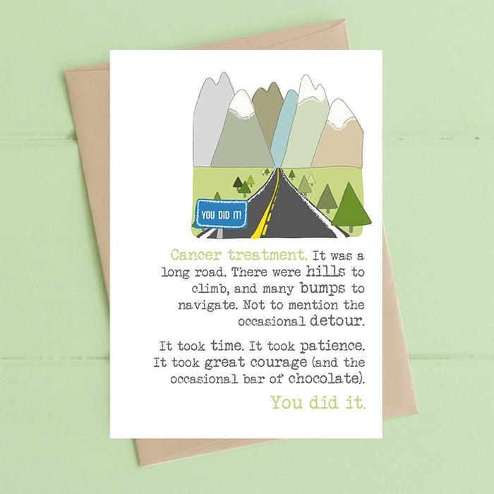 "Cancer Treatment Is A Long Road" Card