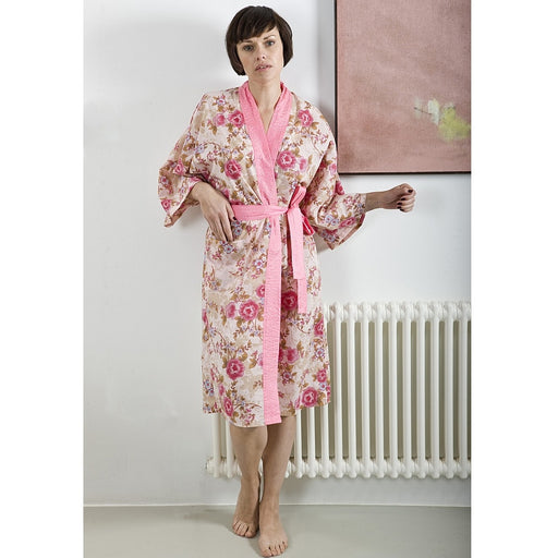 Caro London Pink Beautiful Cotton Wrap Kimono