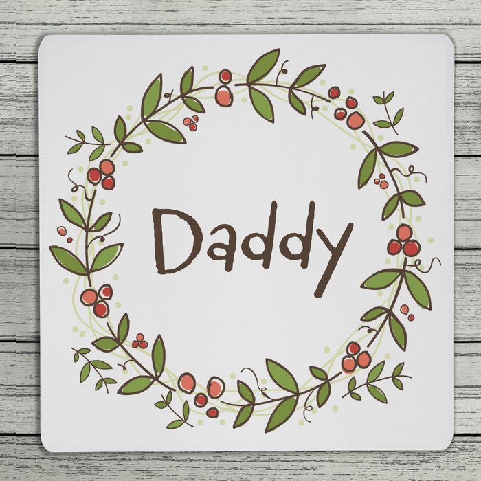 Christmas Berries Personalised Name Coaster