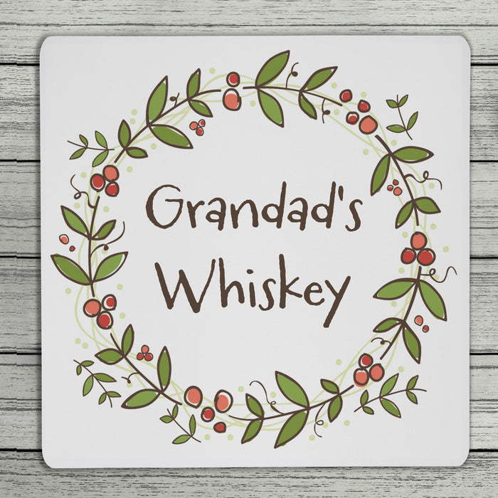 Christmas Berries Personalised Name Coaster