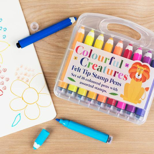 Colourful Creatures Felt Tip Stamp Pens