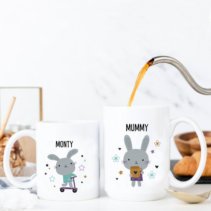 Personalised Bunny Family Mugs