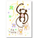 "It's Twins! Monkey" New Baby Card
