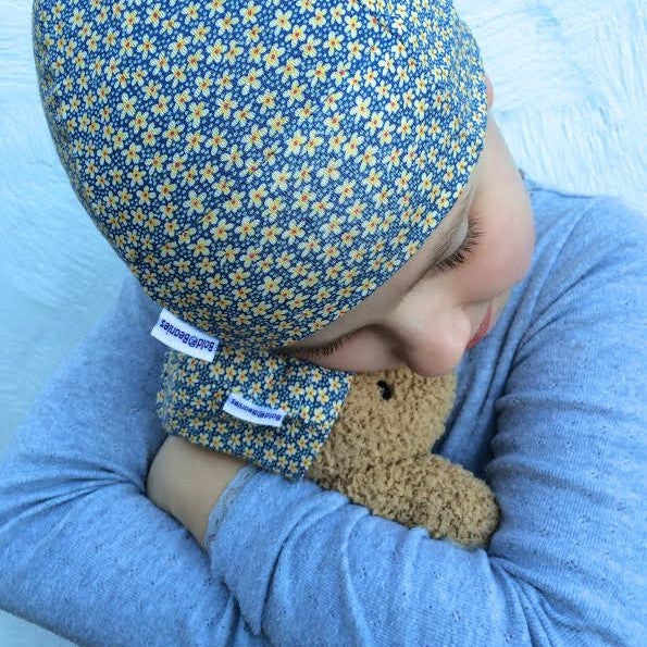 Girl's Liberty Print Ditsy Yellow Bold Beanie (Various Sizes)