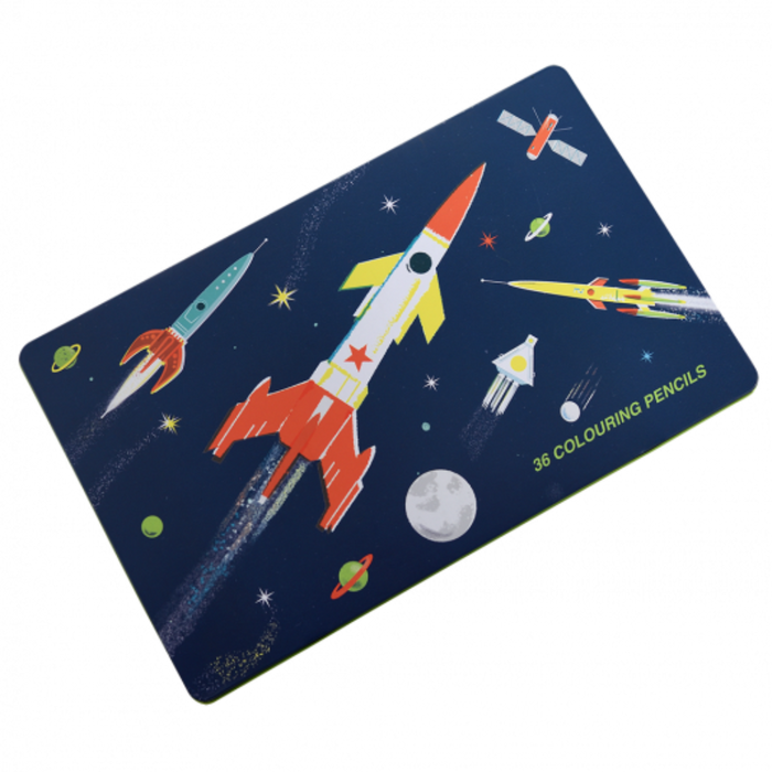 Space Age 36 Colouring Pencils In A Tin