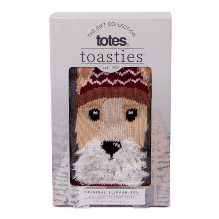 Totes Mens Dog Slipper Socks