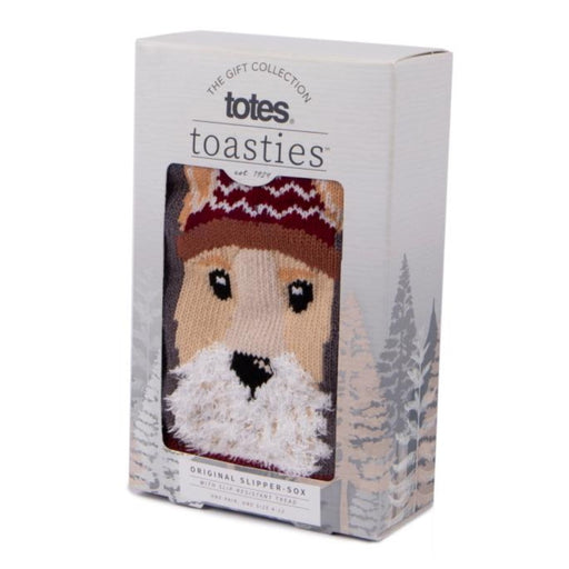 Totes Mens Dog Slipper Socks