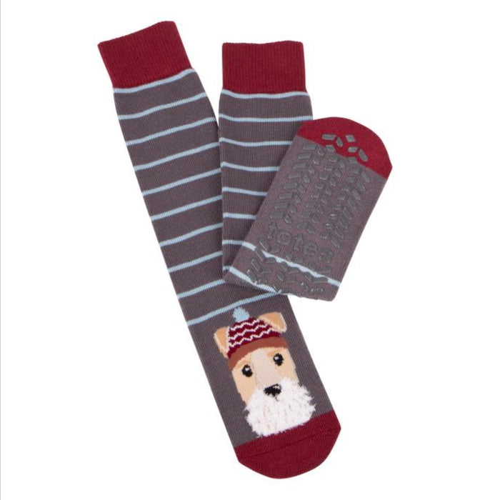 Totes Mens Dog Slipper Socks